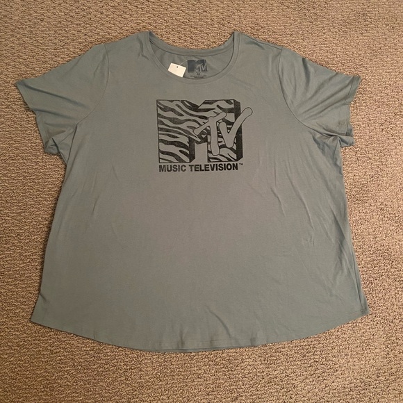 NWT MTV Graphic Tee Size 4X in Green/Grey Kohl’s - Picture 1 of 6